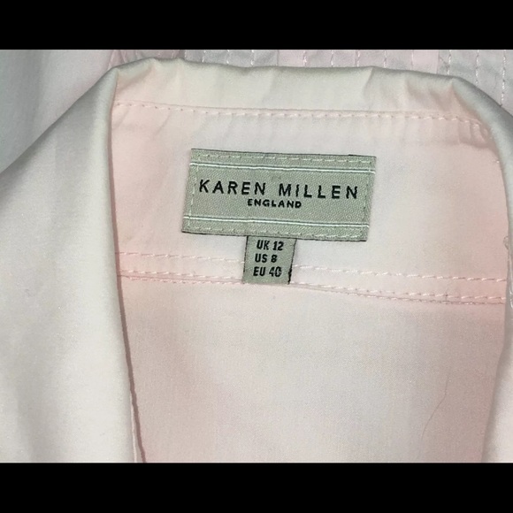 Karen Millen Pink Cotton Blouse Top - Picture 6 of 6